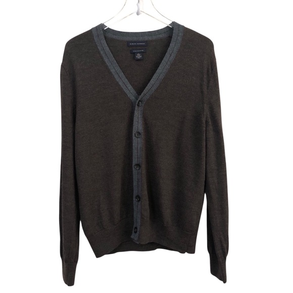 Banana Republic | Merino Wool Button Front Brown Cardigan Sweater Large - Picture 1 of 10